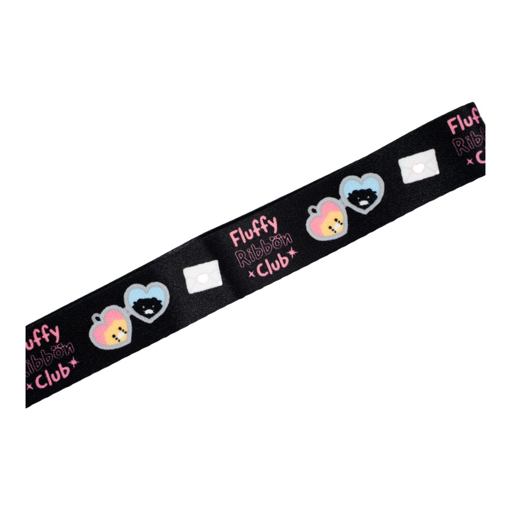 QPLUS x KAKAO Friends สายคล้องโทรศัพท์ Fluffy Ribbon Club Crossbody Strap Black