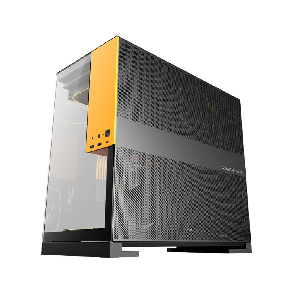 เคสคอมพิวเตอร์ GEOMETRIC FUTURE Model5 Black/Yellow (GF-CGC-MODEL5KY)