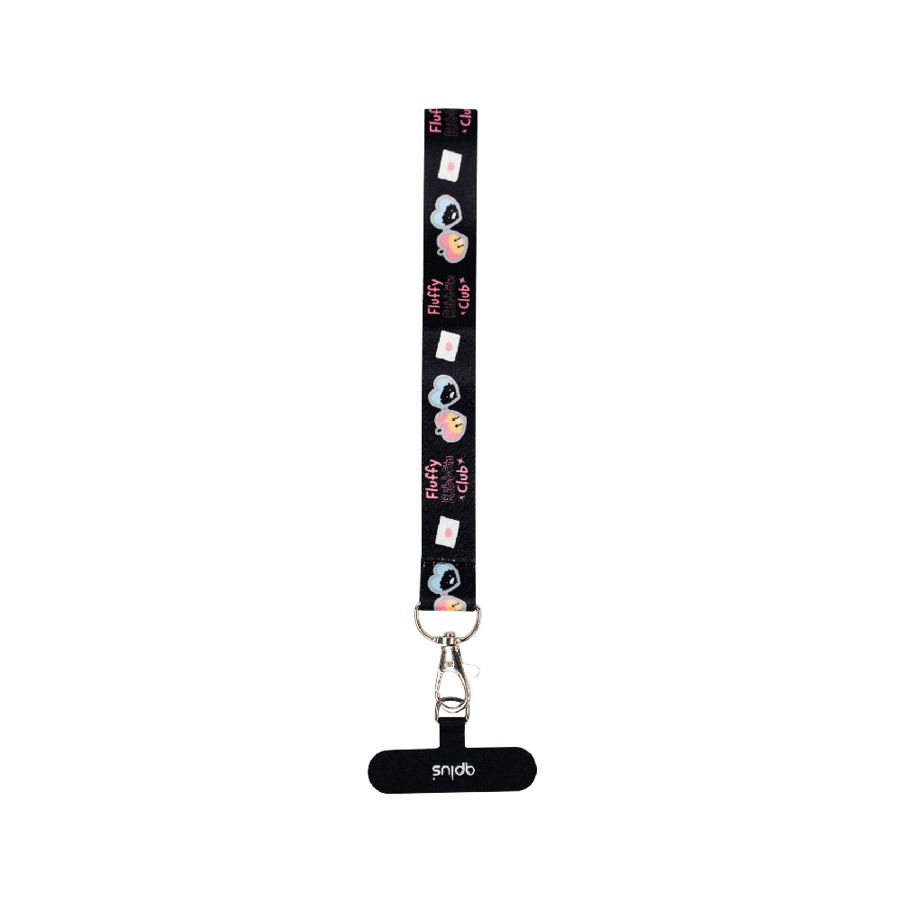 QPLUS x KAKAO Friends สายคล้องโทรศัพท์ Fluffy Ribbon Hand Strap Black