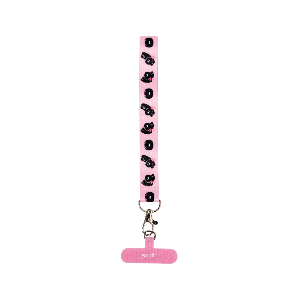 QPLUS x KAKAO Friends สายคล้องโทรศัพท์ Fluffy Ribbon Hand Strap Pink
