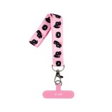 QPLUS x KAKAO Friends สายคล้องโทรศัพท์ Fluffy Ribbon Hand Strap Pink