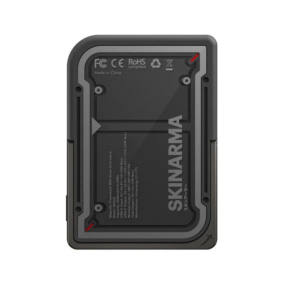พาวเวอร์แบงค์ Skinarma 5,000 mAh 20W Magnetic Wireless Kick-Stand NEXUS Mecha Black