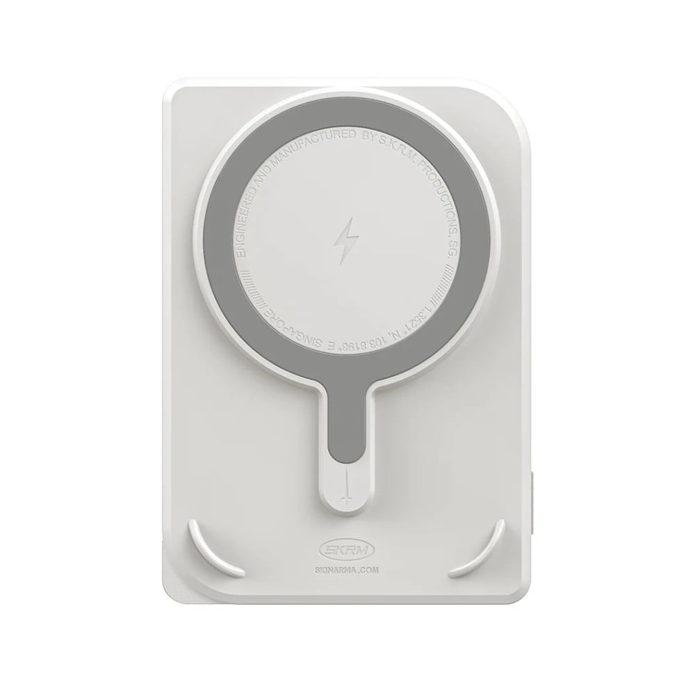 พาวเวอร์แบงค์ Skinarma 5,000 mAh 20W Magnetic Wireless Kick-Stand NEXUS Mecha Light Gray