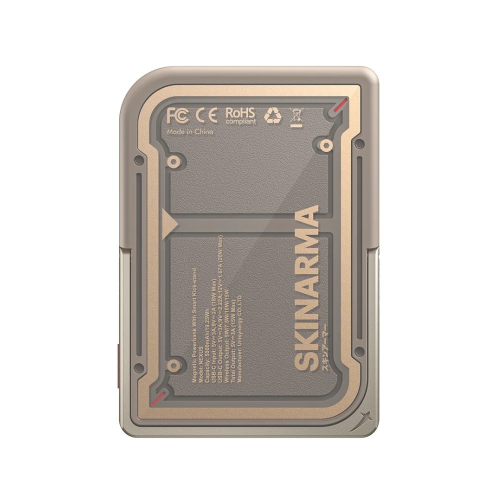 พาวเวอร์แบงค์ Skinarma 5,000 mAh 20W Magnetic Wireless Kick-Stand NEXUS Mecha Dessert Gold