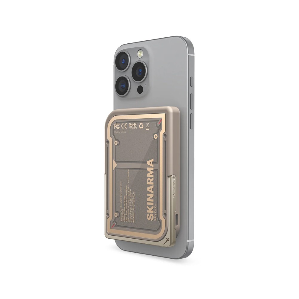 พาวเวอร์แบงค์ Skinarma 5,000 mAh 20W Magnetic Wireless Kick-Stand NEXUS Mecha Dessert Gold