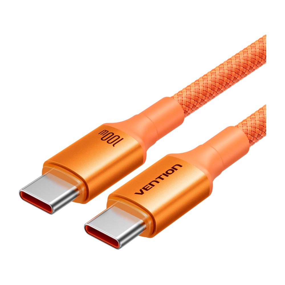 สายชาร์จ VENTION USB-C to USB-C Cable DATA 100W 1.5M Orange (TSGOG)