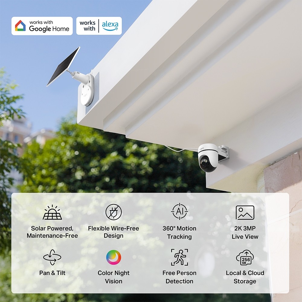 กล้องวงจรปิด TP-Link Tapo C610 KIT Solar-Powered Pan/Tilt Security Camera Kit 3MP