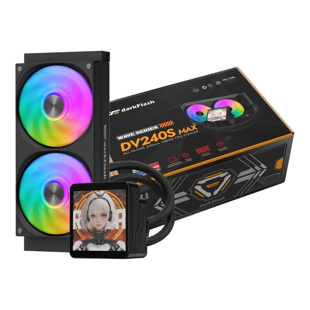 ชุดระบายความร้อนซีพียู DARKFLASH DV240S MAX CPU Liquid Cooler Black (DF-AIO-DV240SMAX-K)