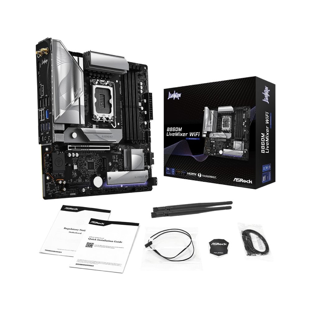 เมนบอร์ด ASROCK B860M LiveMixer WiFi DDR5 LGA1851
