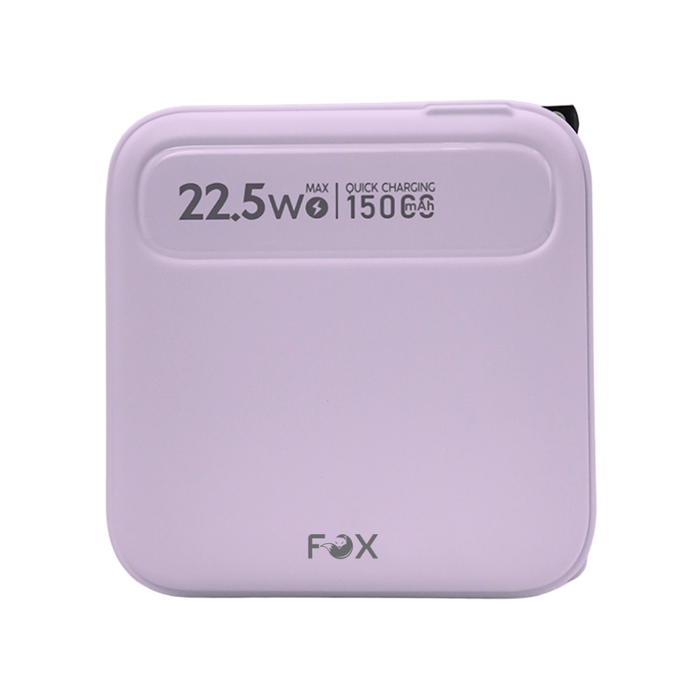พาวเวอร์แบงค์ FOX 15,000 mAh LED Display Built-In Cable 3-in-1 22.5W UP1501 (CCC) Purple