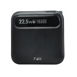 พาวเวอร์แบงค์ FOX 15,000 mAh LED Display Built-In Cable 3-in-1 22.5W UP1501 (CCC) Black