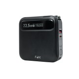 พาวเวอร์แบงค์ FOX 15,000 mAh LED Display Built-In Cable 3-in-1 22.5W UP1501 (CCC) Black