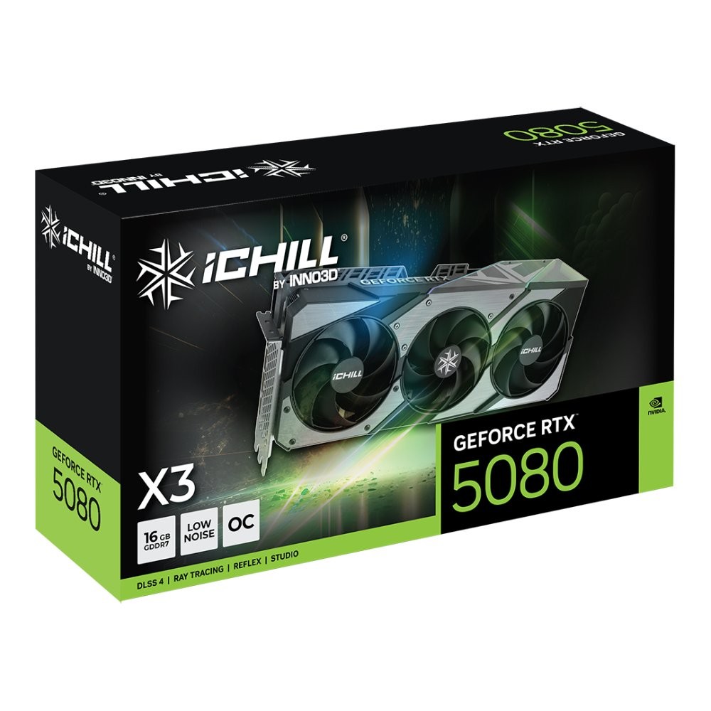 การ์ดจอ INNO3D GeForce RTX 5080 iCHILL X3 V2 16GB GDDR7 256-bit