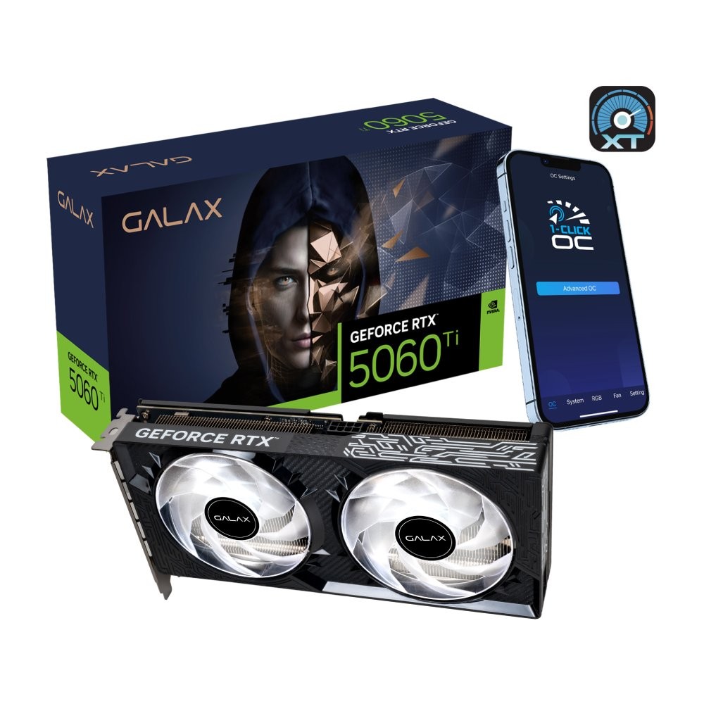 การ์ดจอ GALAX GeForce RTX 5060 Ti 1-Click OC V2 16GB GDDR7 128-bit