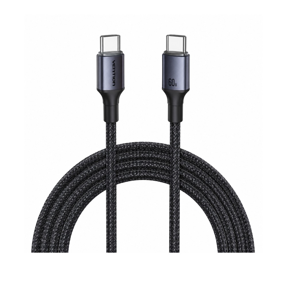 สายชาร์จ VENTION USB-C to USB-C Cable DATA 60W 1.5M Black (TSFBG)