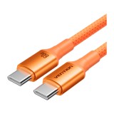 สายชาร์จ VENTION USB-C to USB-C Cable DATA 60W 1.5M Orange (TSFOG)