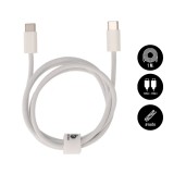 สายชาร์จ Blue Box USB-C to USB-C Cable 60W Super Fast Charge & Data Sync 1M. Knitting White (BB-C07)