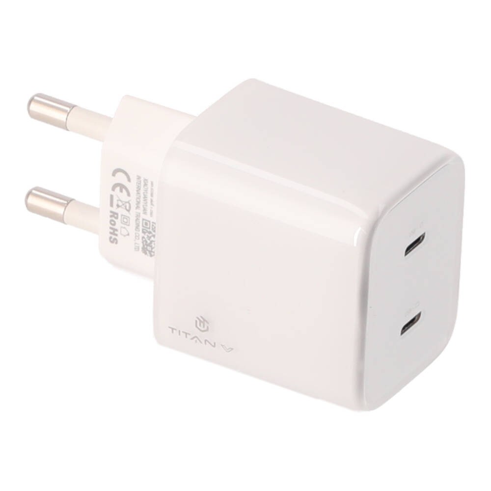 อะแดปเตอร์ TITANV Wall USB Charger 2 USB-C (45W) GaN White GS-45 (A4506)