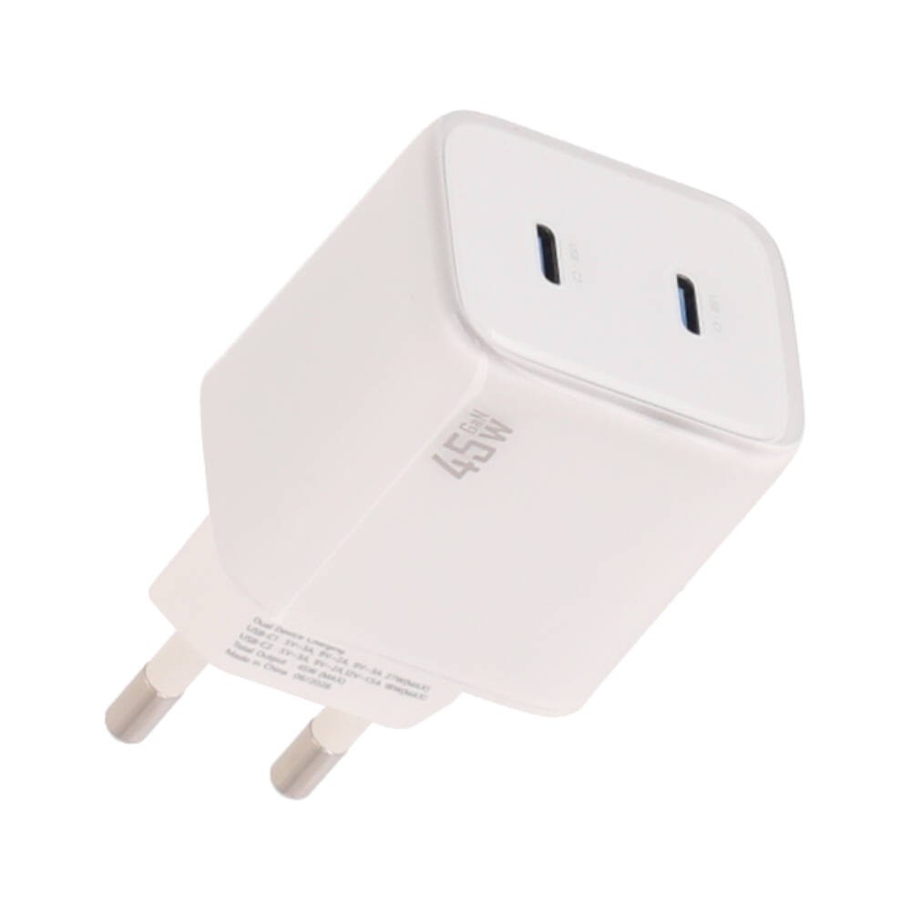 อะแดปเตอร์ TITANV Wall USB Charger 2 USB-C (45W) GaN White GS-45 (A4506)