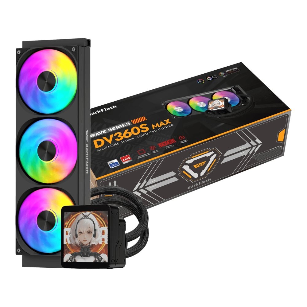 ชุดระบายความร้อนซีพียู DARKFLASH DV360S MAX CPU Liquid Cooler Black (DF-AIO-DV360SMAX-K)
