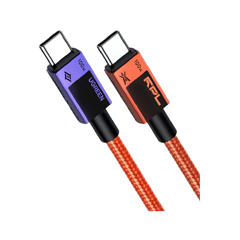 UGREEN X ROV สายชาร์จ USB-C to USB-C Cable 100W 1M. Orange (95188)