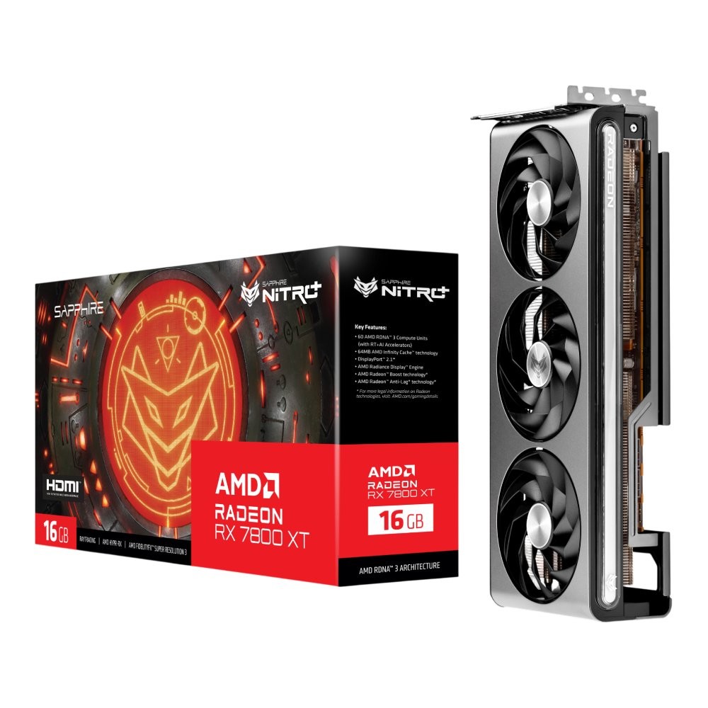 การ์ดจอ SAPPHIRE NITRO+ AMD RADEON RX 7800 XT GAMING OC 16GB GDDR6 256-bit