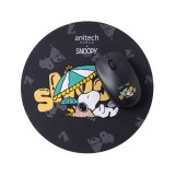 Anitech X Snoopy เมาส์ไร้สาย + แผ่นรองเมาส์ (SNP-WMP01-BK) Black