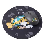Anitech X Snoopy เมาส์ไร้สาย + แผ่นรองเมาส์ (SNP-WMP01-BK) Black