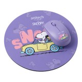 Anitech X Snoopy เมาส์ไร้สาย + แผ่นรองเมาส์ (SNP-WMP01-PU) Purple