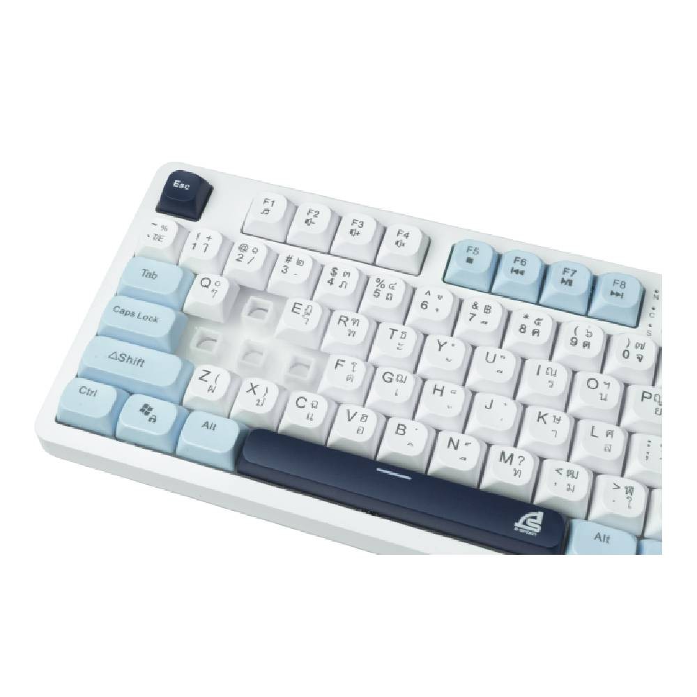 คีย์บอร์ดเกมมิ่ง Signo Gaming Keyboard RGB NARZISS KB-734WB White/Sky Blue