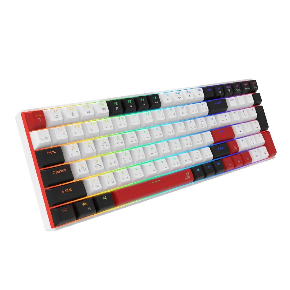 คีย์บอร์ดเกมมิ่ง Signo Gaming Keyboard Tri-Mode Mechanical MAXXUS KB-740W (Yellow Switches)