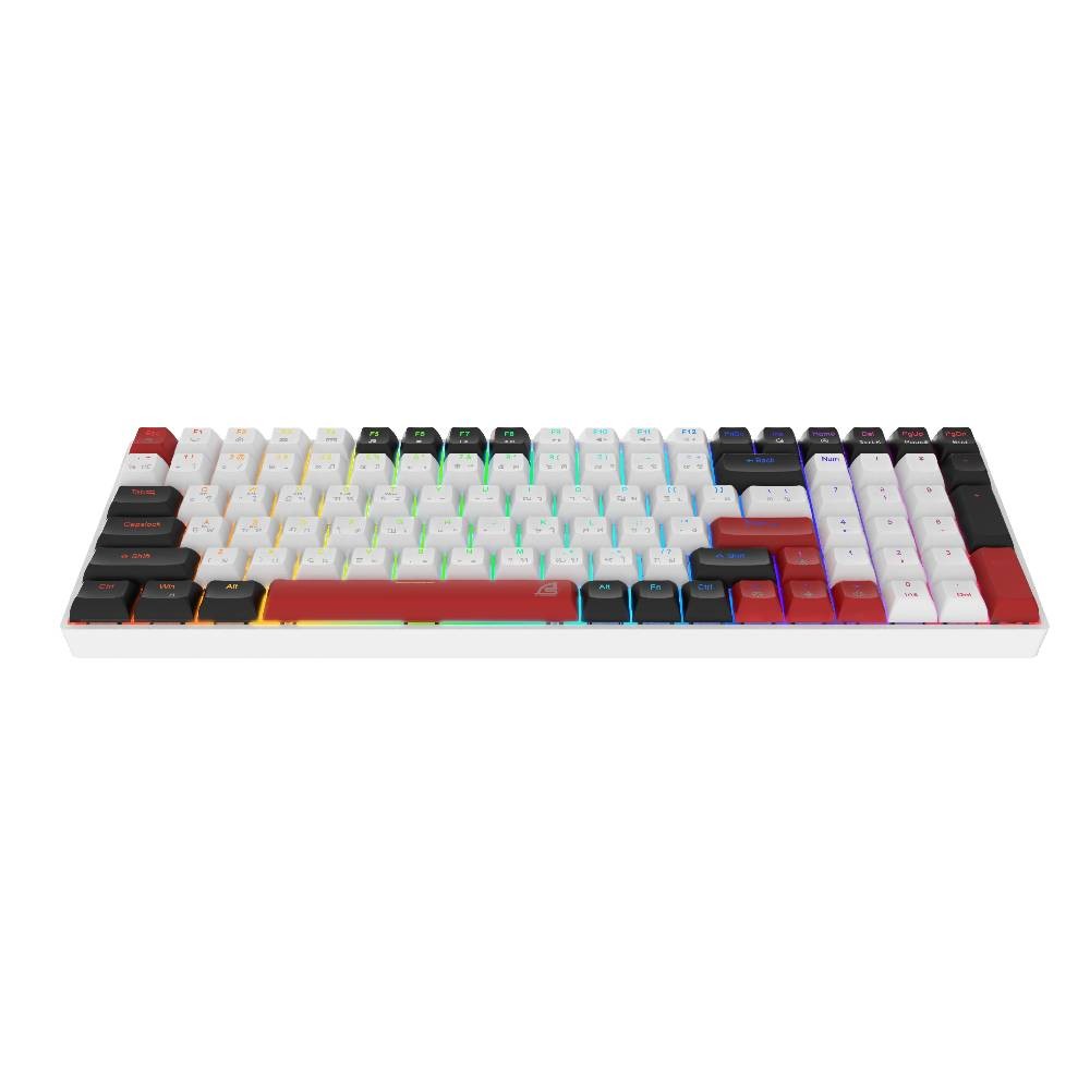 คีย์บอร์ดเกมมิ่ง Signo Gaming Keyboard Tri-Mode Mechanical MAXXUS KB-740W (Pink Switches)