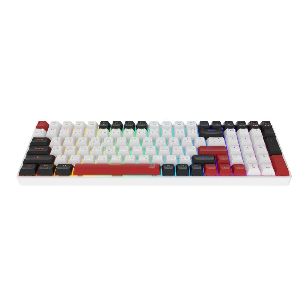 คีย์บอร์ดเกมมิ่ง Signo Gaming Keyboard Tri-Mode Mechanical MAXXUS KB-740BLK (Yellow Switches)