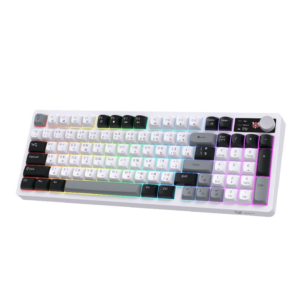 คีย์บอร์ดเกมมิ่ง Onikuma Gaming Keyboard Kaze MT902 Triple-Mode Membrane (Black/White/Gray)