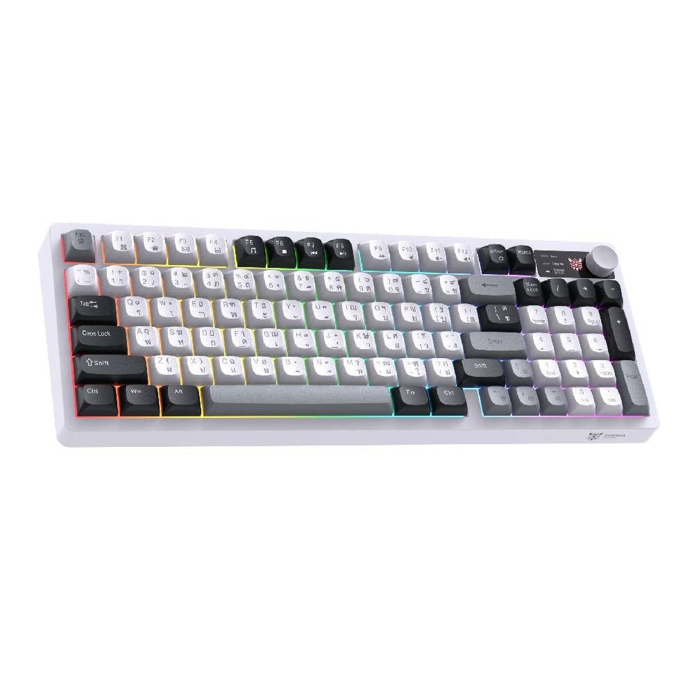 คีย์บอร์ดเกมมิ่ง Onikuma Gaming Keyboard Kaze MT902 Triple-Mode Membrane (Black/White/Gray)