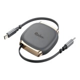 สายชาร์จ QPLUS USB-C to USB-C Cable SwiftRoll 240W 1M Gray