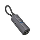 อะแดปเตอร์ฮับ Why Mini Sync Hub Type-C 3 in 1 HB-1066 Gray