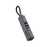 อะแดปเตอร์ฮับ Why Mini Sync Hub Type-C 7 in 1 HB-1074 Gray