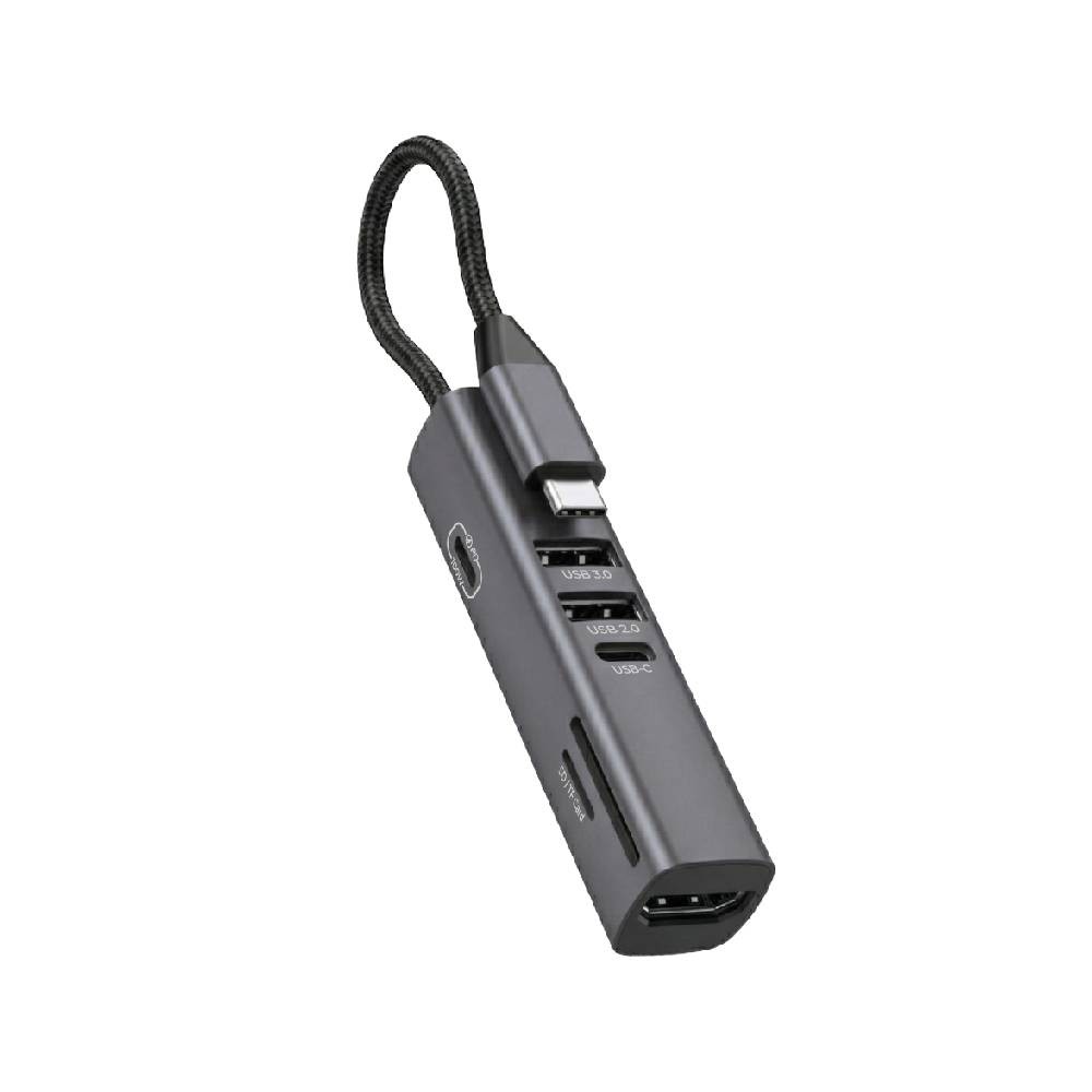 อะแดปเตอร์ฮับ Why Mini Sync Hub Type-C 7 in 1 HB-1074 Gray