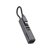 อะแดปเตอร์ฮับ Why Mini Sync Hub Type-C 7 in 1 HB-1074 Gray
