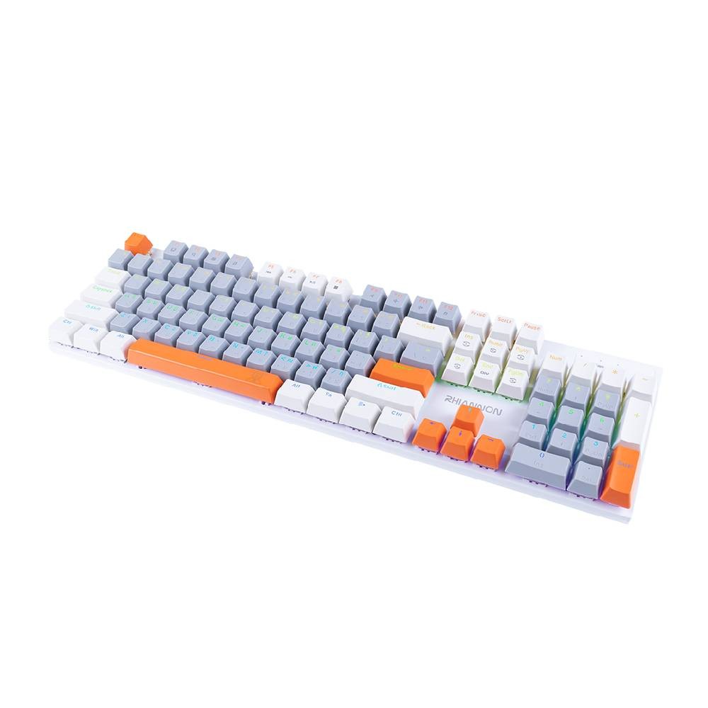 คีย์บอร์ดเกมมิ่ง Nubwo X62 Rhiannon Mini RGB (White/Gray/Orange) Blue Switch