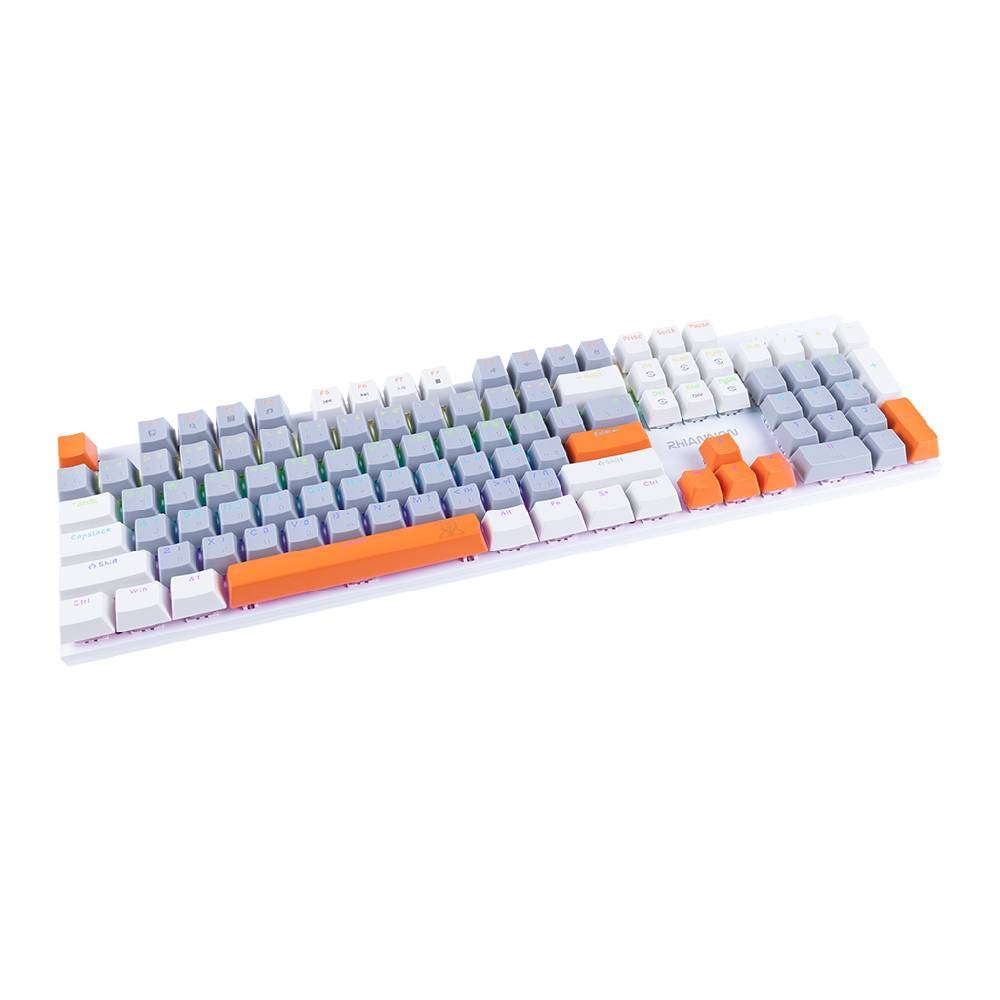 คีย์บอร์ดเกมมิ่ง Nubwo X62 Rhiannon Mini RGB (White/Gray/Orange) Blue Switch