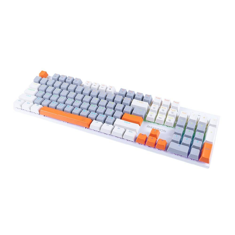 คีย์บอร์ดเกมมิ่ง Nubwo X62 Rhiannon Mini RGB (White/Gray/Orange) Red Switch