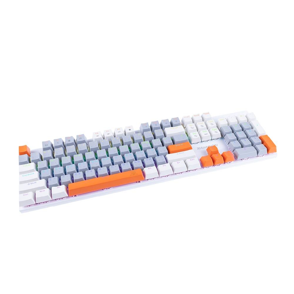 คีย์บอร์ดเกมมิ่ง Nubwo X62 Rhiannon Mini RGB (White/Gray/Orange) Red Switch
