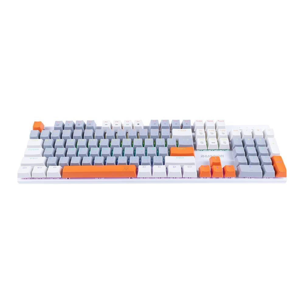 คีย์บอร์ดเกมมิ่ง Nubwo X62 Rhiannon Mini RGB (White/Gray/Orange) Red Switch