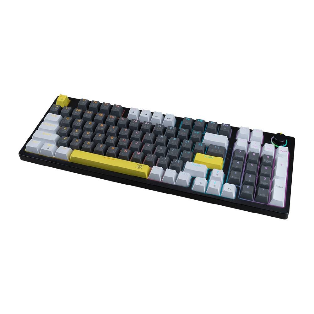 คีย์บอร์ดเกมมิ่ง Nubwo X801 Eleanor CIY 96 Key (Gray/White) Blue Switch Design E
