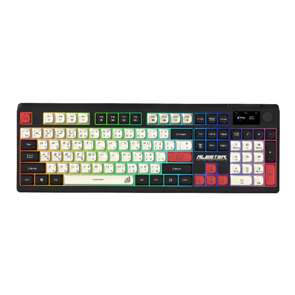 คีย์บอร์ดเกมมิ่ง Signo Gaming Keyboard Tri-Mode ALESTER KB-733BLK Black