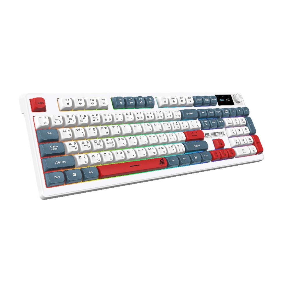 คีย์บอร์ดเกมมิ่ง Signo Gaming Keyboard Tri-Mode ALESTER KB-733W White