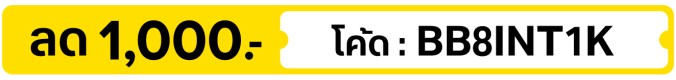 ลด 1,000.-  ใช้โค้ด BB8INT1K (1 Aug - 30 Sep 2026)