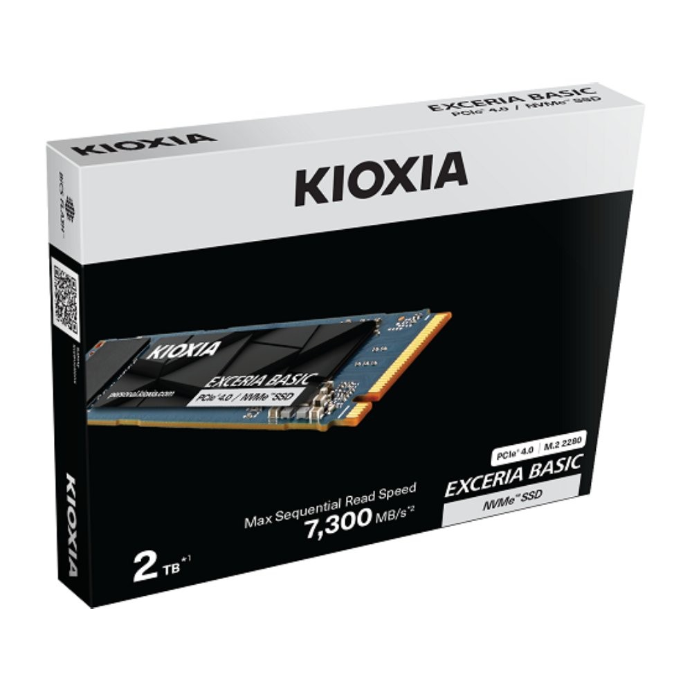 การ์ดเอสเอสดี KIOXIA EXCERIA BASIC 2TB SSD M.2 PCIe/NVMe R7300MB/s W6800MB/s (LSF10Z002TG8)